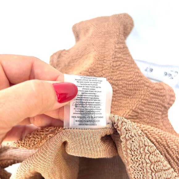 Hunza G Domino One Piece Tortoiseshell Rings Nude Metallic Coco Crinkle Tan - Picture 8 of 9